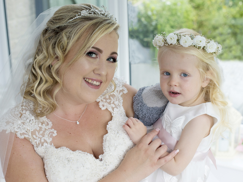 Photo of bride and daughter in Somerset