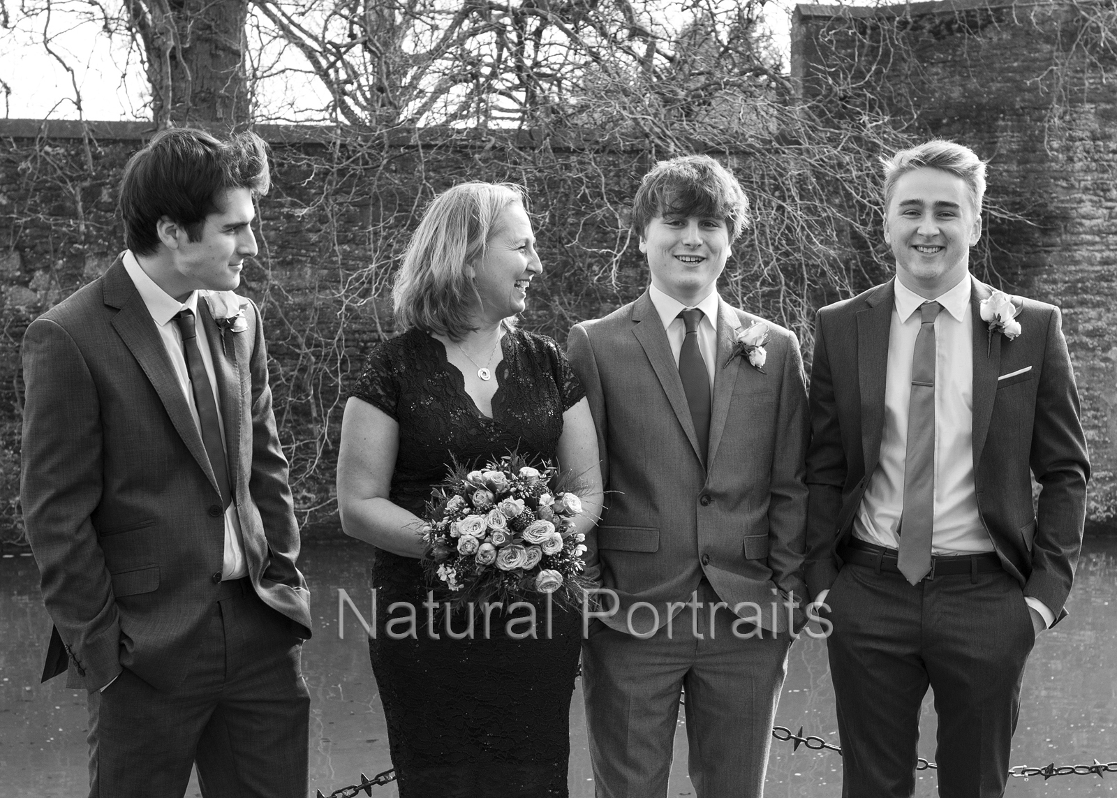 Bride and sons in Wells