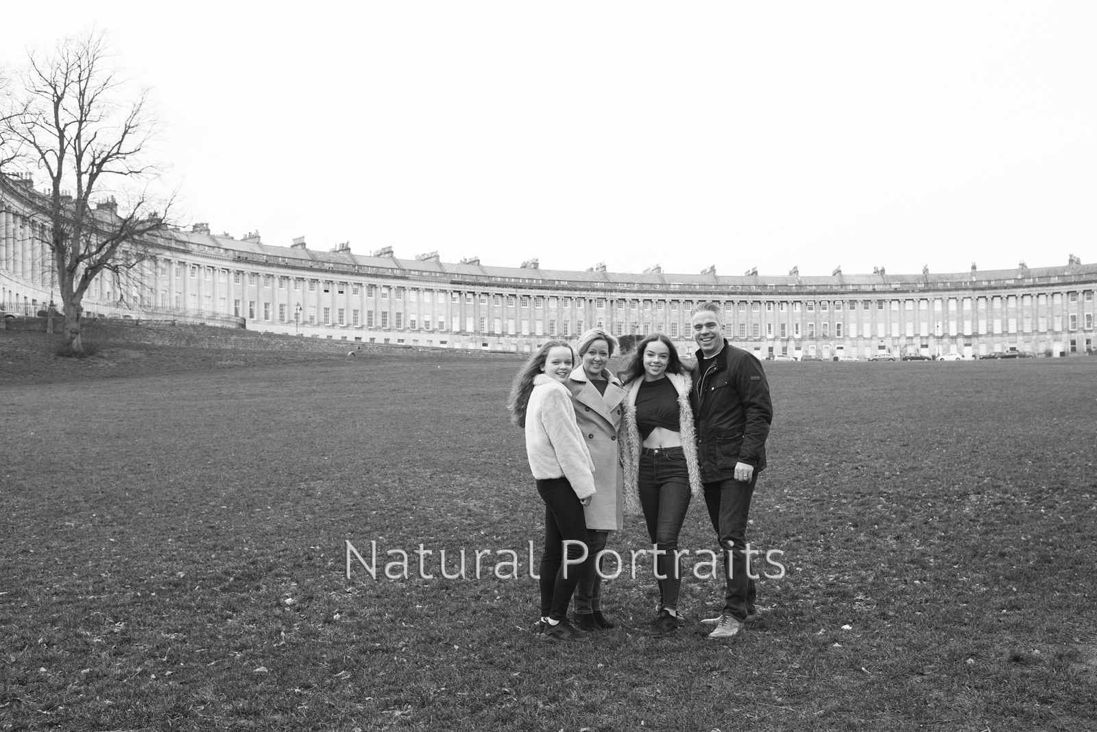 Family portrait at the Royal Crescent in Bath