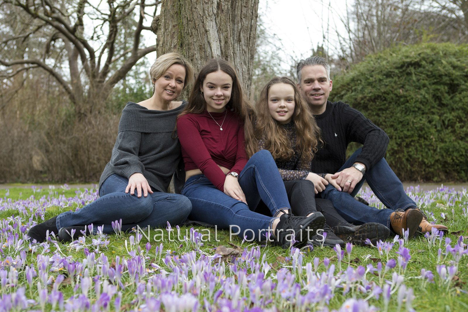 Spring portrait of family in Bath