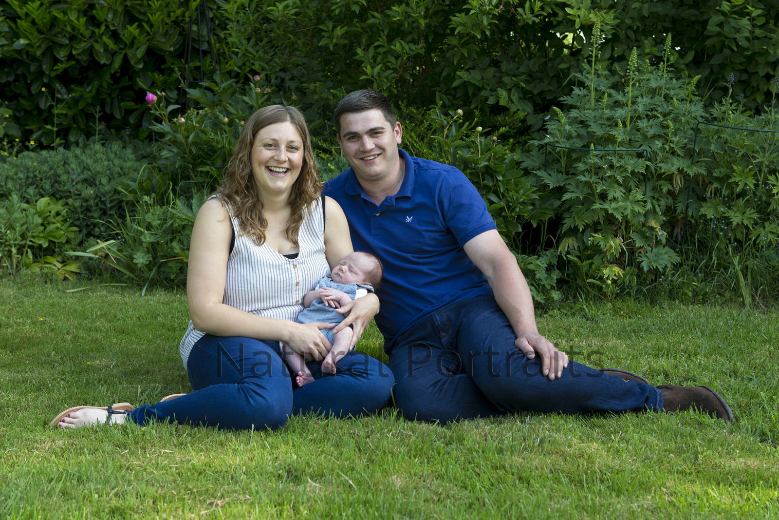 family with newborn baby near Wells Somerset